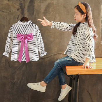 Μοντέρνο παιδικό πουκάμισο με κορδέλα σε δύο χρώματα