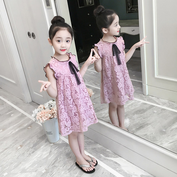 Rochie eleganta pentru copii cu dantela in doua culori