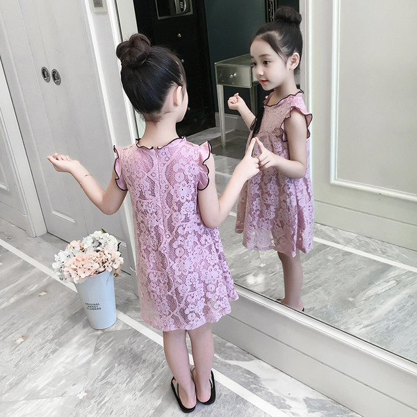 Rochie eleganta pentru copii cu dantela in doua culori