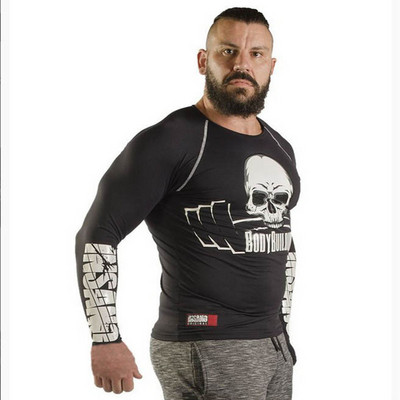 Αθλητική ανδρική μπλούζα  με δίχρωμη εφαρμογή