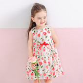 Αθλητικό κομψό παιδικό φόρεμα με φυτικά μοτίβα