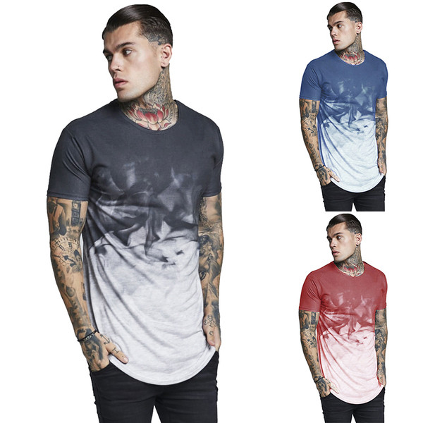 Tricou modern pentru bărbați în negru, roșu și albastru