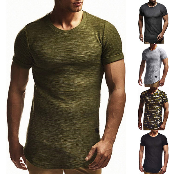 Tricou barbatesc cu decolteu O in mai multe culori