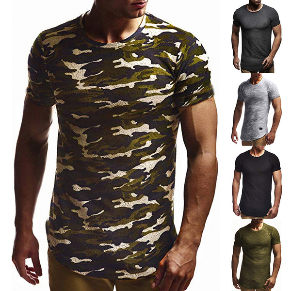 Tricou barbatesc cu decolteu O in mai multe culori