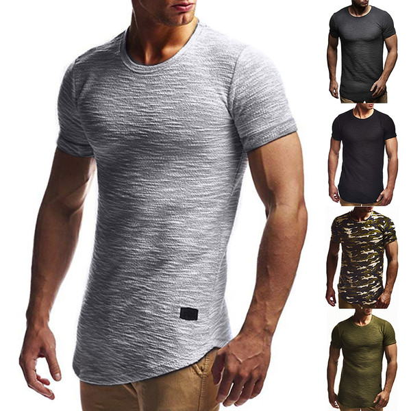 Tricou barbatesc cu decolteu O in mai multe culori