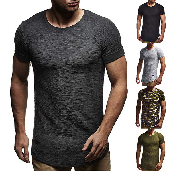 Tricou barbatesc cu decolteu O in mai multe culori