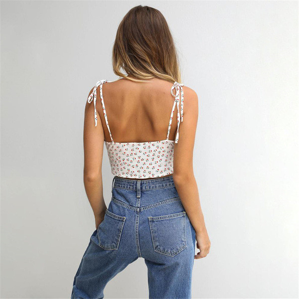 Top de damă modern cu model și panglici în alb