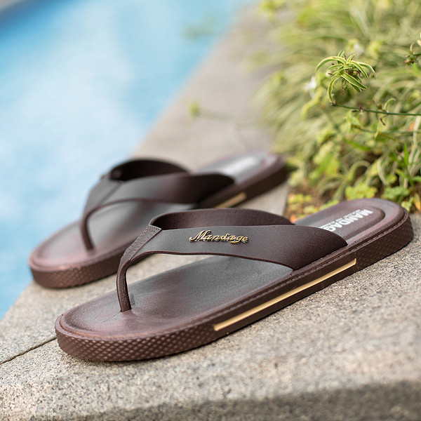 Papuci moderni pentru barbati in doua culori cu talpa plata