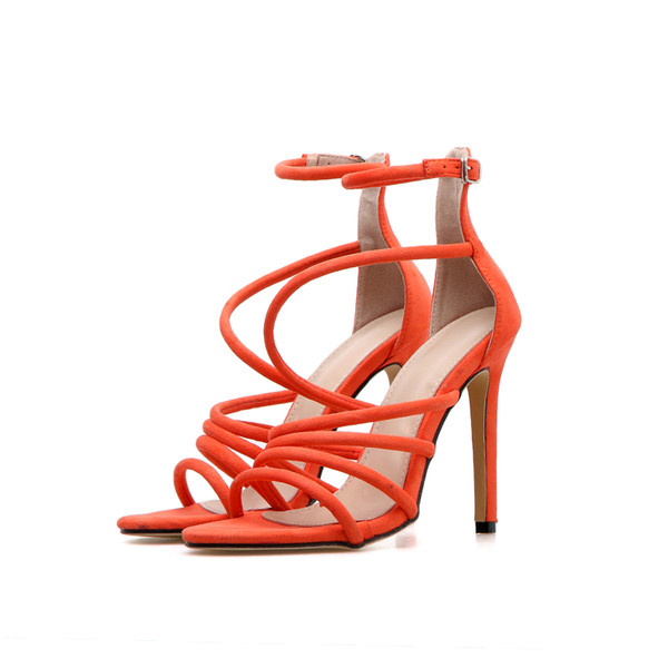 Sandale de dama elegante cu toc inalt in doua culori