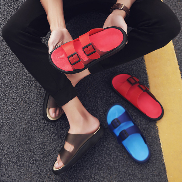 Alkalmi férfi papucs három színben, lapos talppal