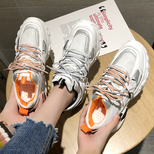 Tenisi sport dama cu sireturi in doua culori