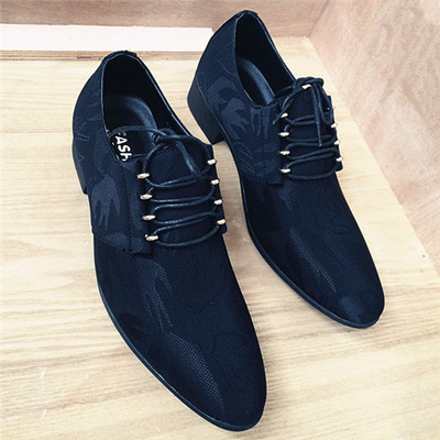 Стилни мъжки обувки в черен цвят с връзки 