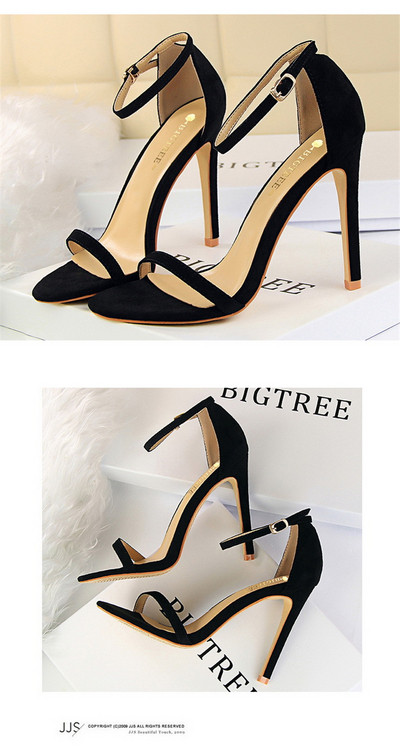 Sandale moderne de dama cu toc in mai multe culori de piele intoarsa ecologica