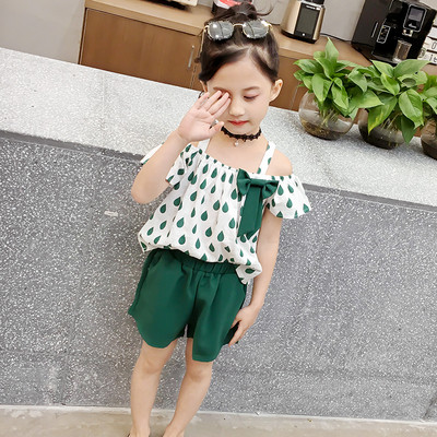 Costum pentru copii modern pentru fete in doua culori