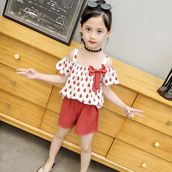 Costum pentru copii modern pentru fete in doua culori