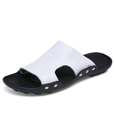 Öko bőrből készült modern férfi papucs négy színben