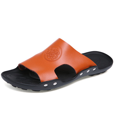 Öko bőrből készült modern férfi papucs négy színben