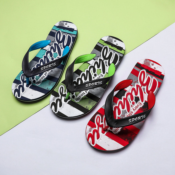 Ανδρικές παντόφλες με επιγραφές σε τρία χρώματα