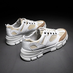 Tenisi moderni pentru bărbați cu șireturi în alb și negru