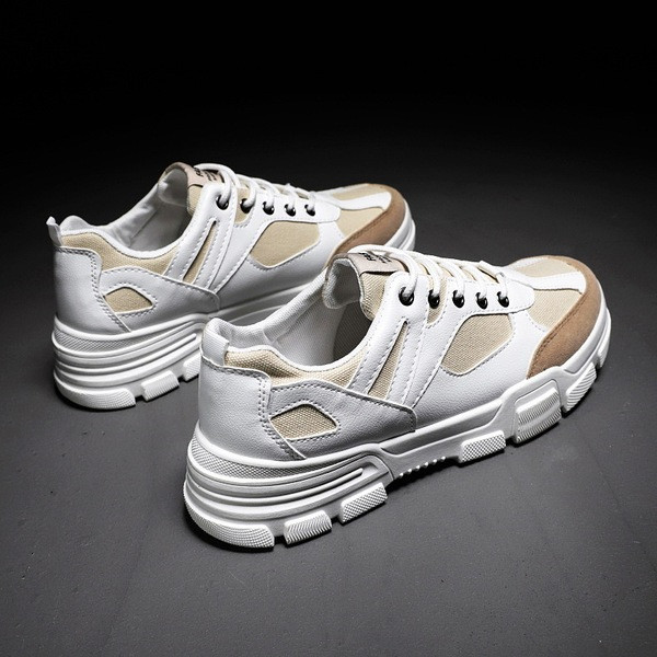 Tenisi moderni pentru bărbați cu șireturi în alb și negru