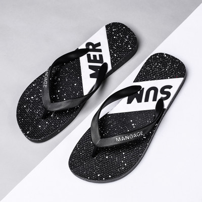 Casual ανδρικέςπαντόφλες σε δύο χρώματα με επιγραφή