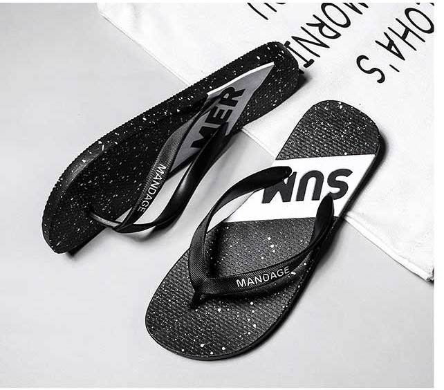 Casual ανδρικέςπαντόφλες σε δύο χρώματα με επιγραφή