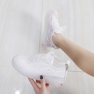 Νέα μοντέλα γυναικεία αθλητικά παπούτσια με δαντέλα σε κίτρινο, λευκό και κόκκινο χρώμα