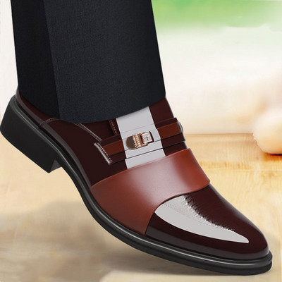 Елегантни мъжки лачени обувки в два цвята