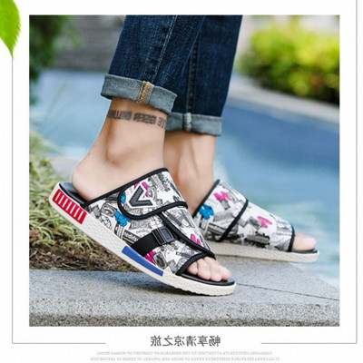 Modern férfi papucs két színben, lapos talppal