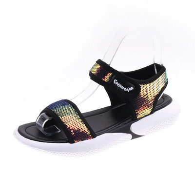 Fényes hatású sport-alkalmi női szandál két színben