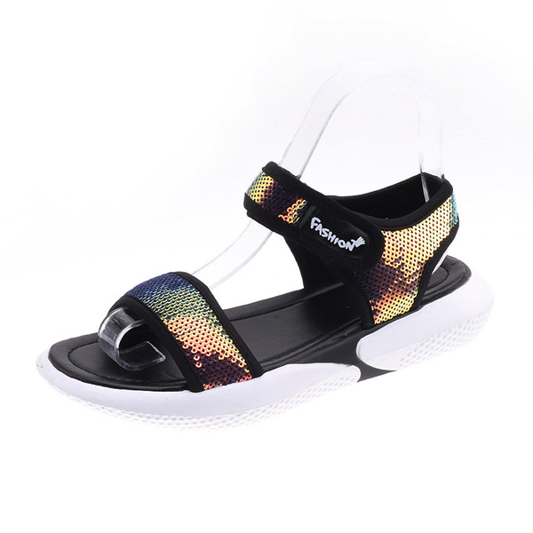 Fényes hatású sport-alkalmi női szandál két színben