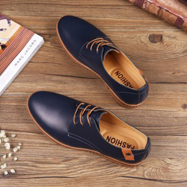 Öko bőrből készült tiszta férfi cipő három színben, fűzővel