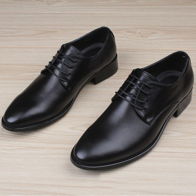 Κλασικά έκο δερμάτινα υποδήματα ανδρικά σε μαύρο χρώμα