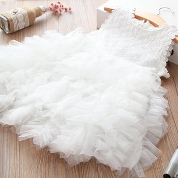 Μοντέρνο παιδική φόρμα με λευκό χρώμα με τούλι 