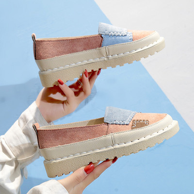 Öko velúrból készült modern női mokaszinok többféle színben