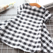Kivágott kockás gyerekruha lányoknak