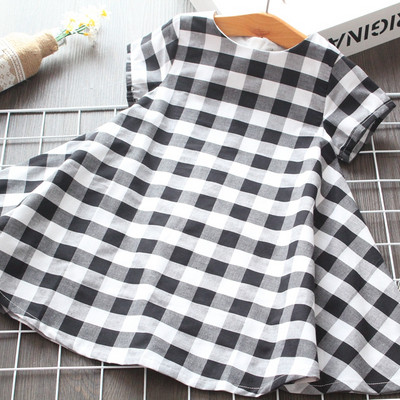 Kivágott kockás gyerekruha lányoknak