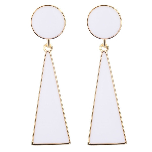 Stílusos női fülbevaló fehér kővel