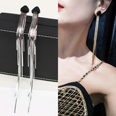 Elegáns női hosszú fülbevaló két színben kővel