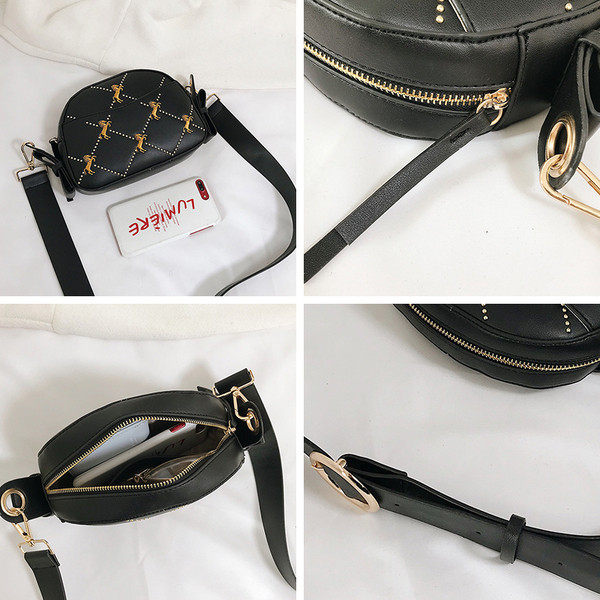 Μοντέρνα έκο δερμάτινη γυναικεία τσάντα με κεντήματα σε διάφορα χρώματα