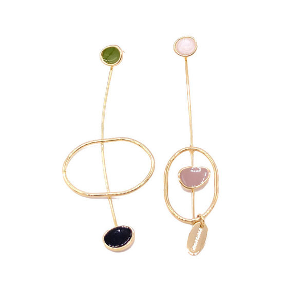 Modern női hosszú fülbevaló színes kövekkel