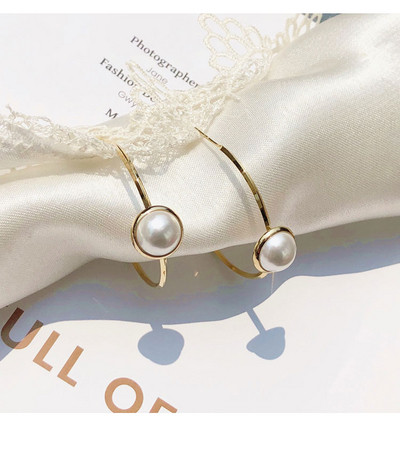 Καθημερινά γυναικεία σκουλαρίκια με μαργαριτάρια και χρυσό χρώμα