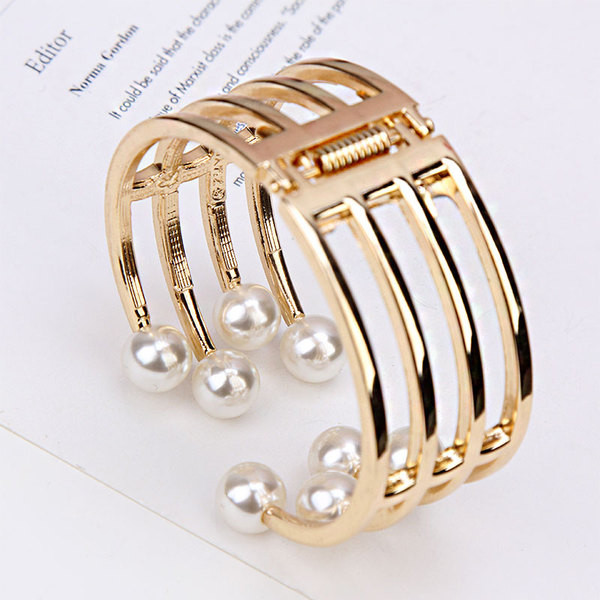 Γυναικείο βραχιόλι με πέρλες σε χρυσό και ασημί χρώμα