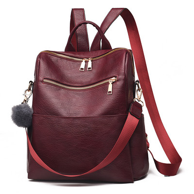 Καθημερινό γυναικείο σακίδιο με αξεσουάρ σε τρία χρώματα