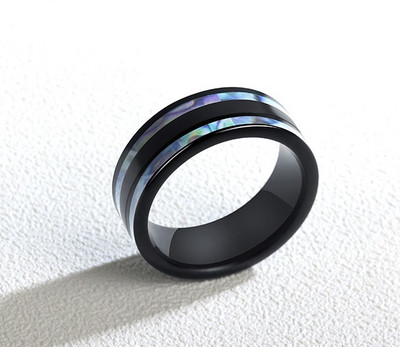 Modern férfi gyűrű fekete és ezüst színben