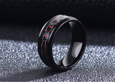 Casual ανδρικό δαχτυλίδι σε μαύρο χρώμα