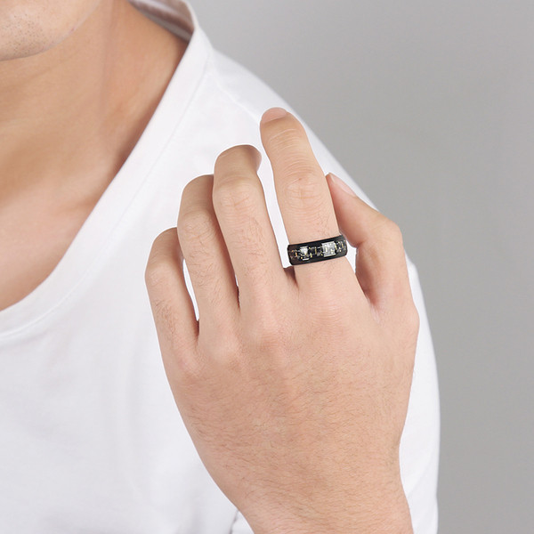 Casual ανδρικό δαχτυλίδι σε μαύρο χρώμα