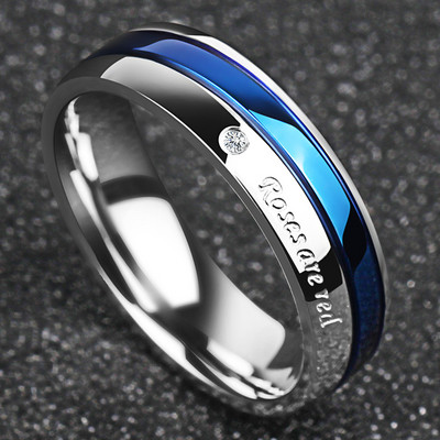 Stylish men`s ring with engraved inscription and stone