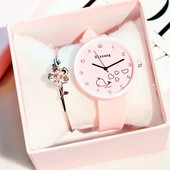 Modern női karóra több színben karkötővel kiegészítve