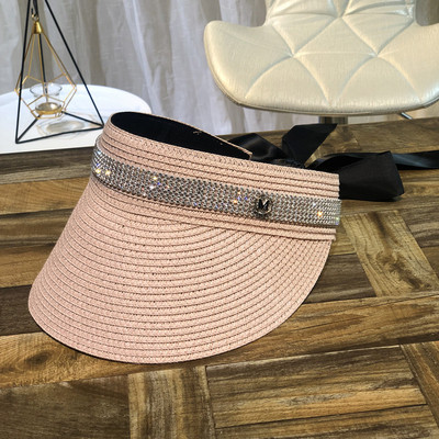 Σύγχρονο γυναικείο καπέλο με γείσο  με πέτρες και κορδέλα σε διάφορα χρώματα